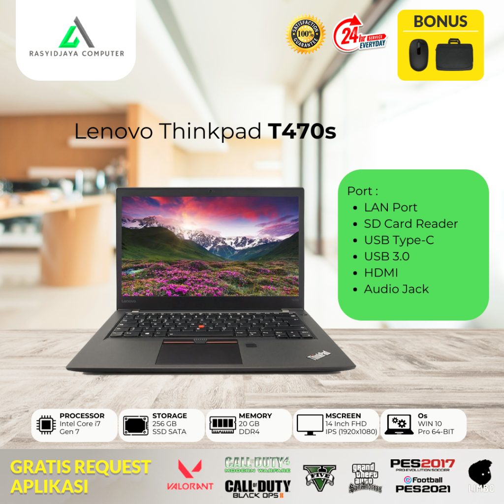 Jual Laptop Murah Lenovo Thinkpad T S Intel Core I Gen Ram Gb Ssd