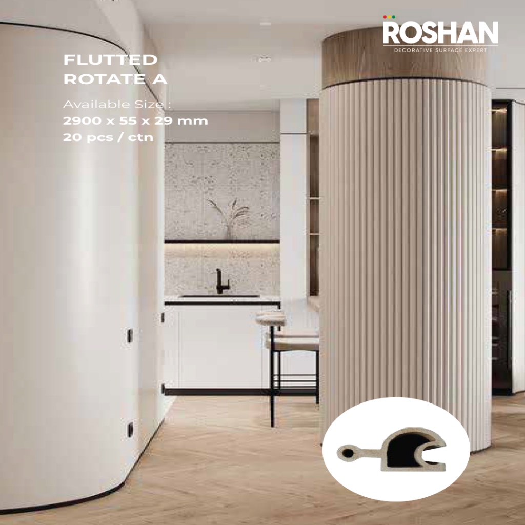 Jual WPC WALL PANEL FLUTED ROTATE 290 x 5,5 CM - ROTATE A (ROUND ...