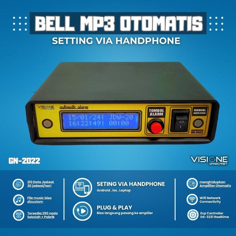 Jual Bel Sekolah Otomatis Bel Kantor Bel Pabrik Suara Timer Audio MP3 ...