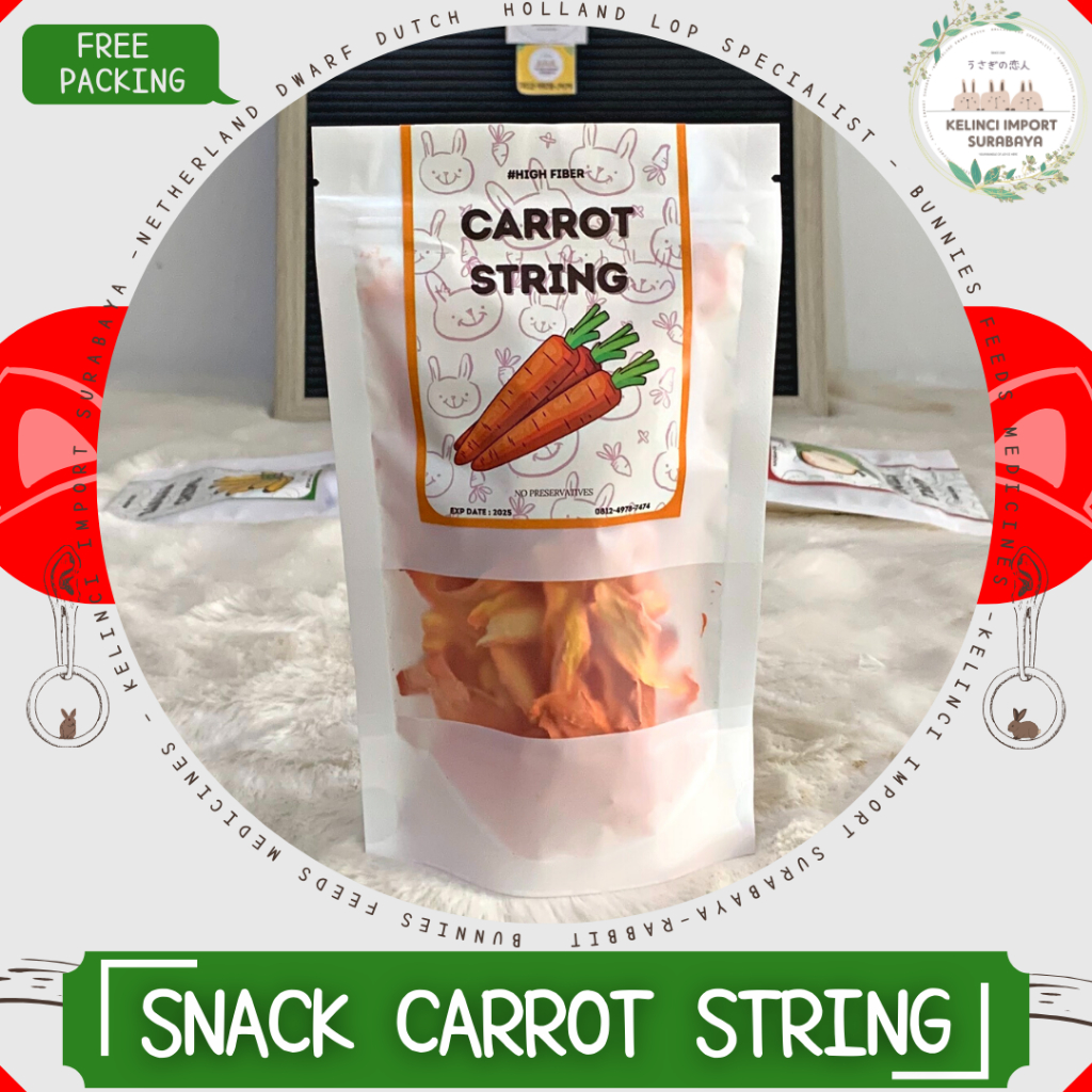 Jual Snack CARROT STRING Treats For Kelinci/Guinnea Pig/Hamster - Dry ...
