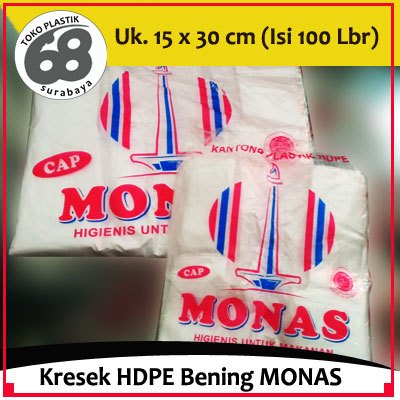 Kresek Bening Cap Monas Ukuran 15 dan 24 Isi 100 Lembar