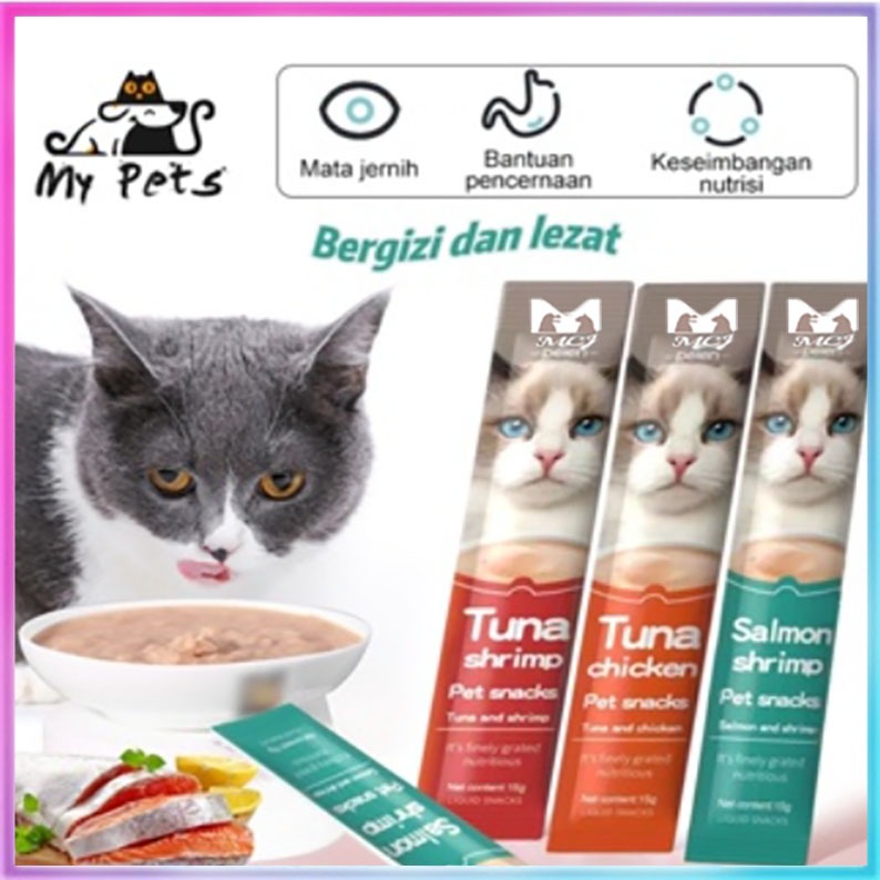 Jual 10/30Pcs Snack Kucing/Makanan—Basah Berbagai Rasa Snack Daging ...