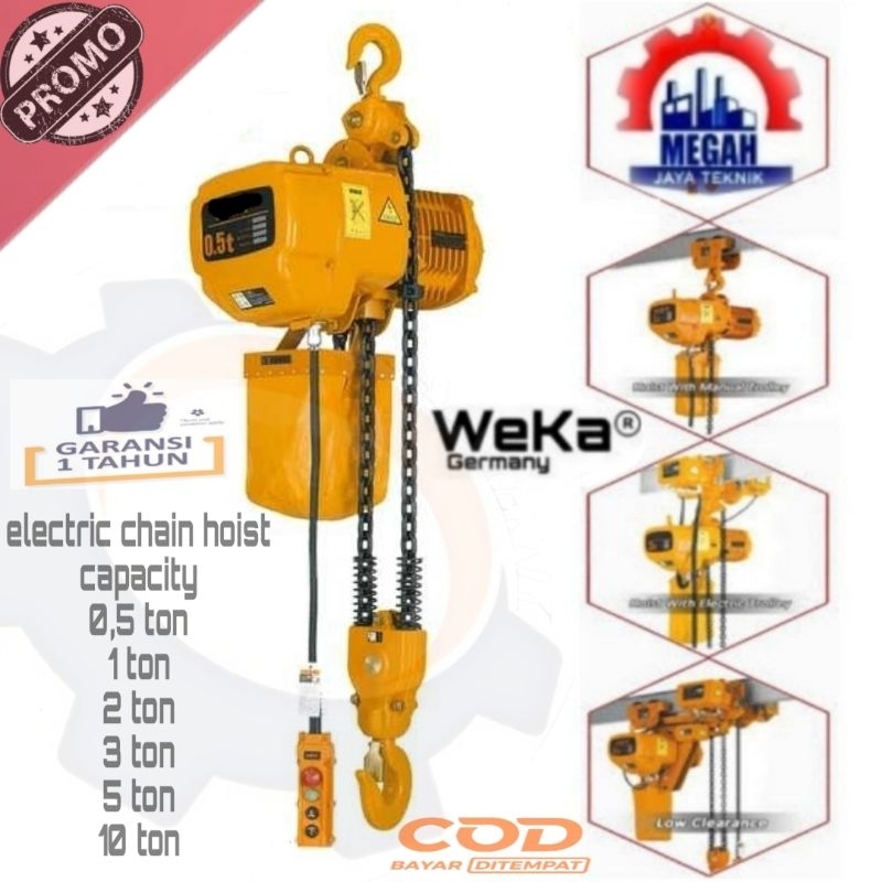 Jual Electric Chain Hoist Ton X Meter Phase Weka Germany Shopee Indonesia