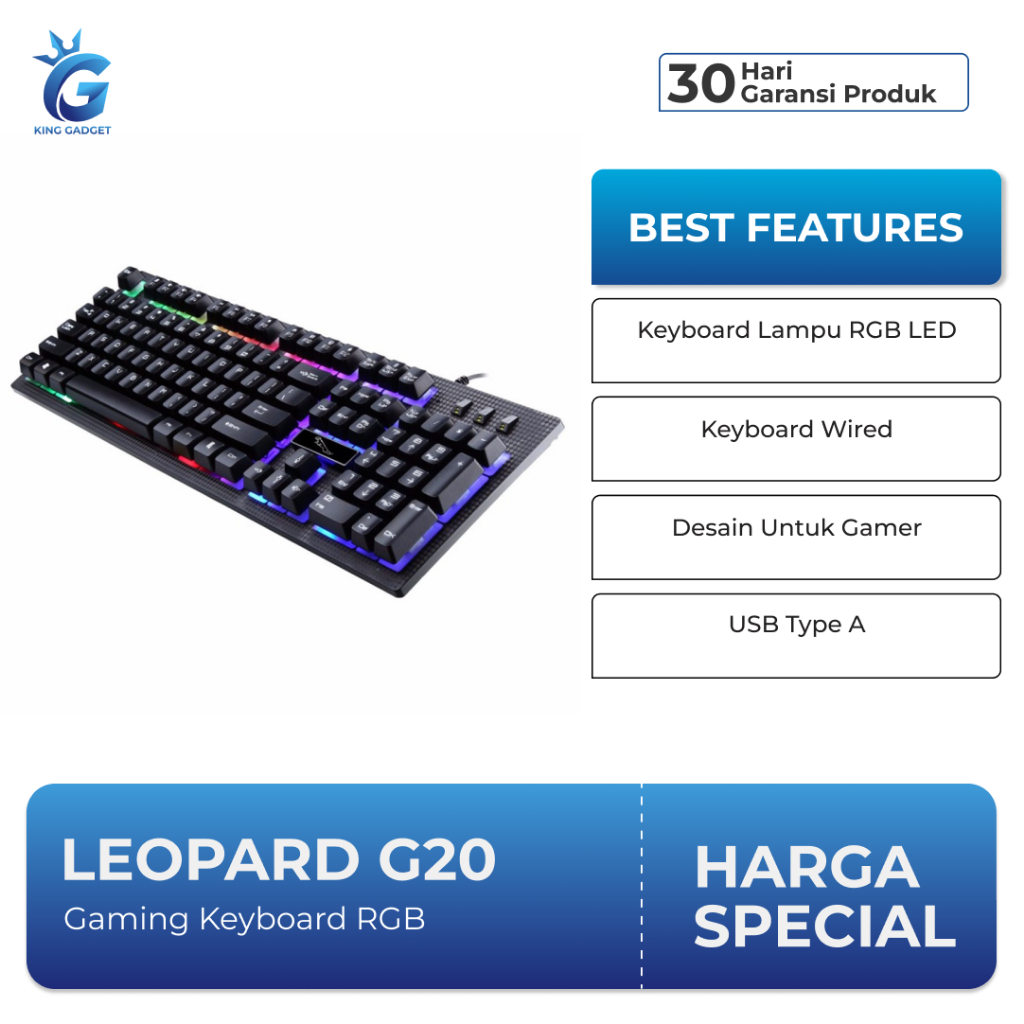 Jual Leopard Gaming Keyboard LED RGB - G20 | Shopee Indonesia