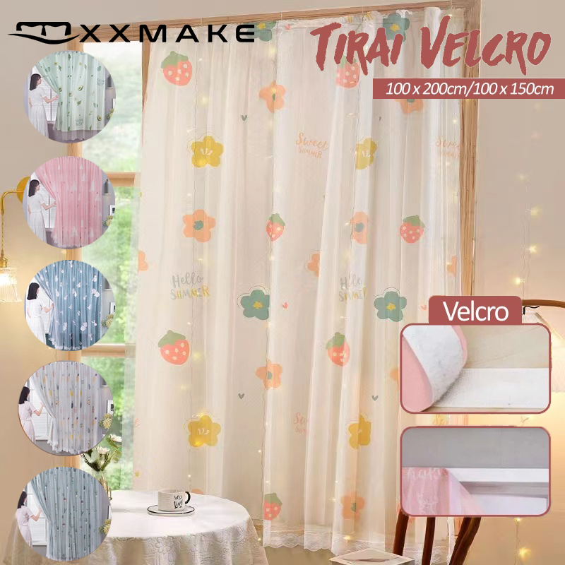 XXMake Tirai Hordeng Jendela /Tirai Gorden Magic Stiker Dua Sisi /Tirai /Curtain/gorden aesthetic /Tirai Jendela/Stiker Dua Sisi Tanpa Paku  Pemasangan Gampang 3 Ukuran