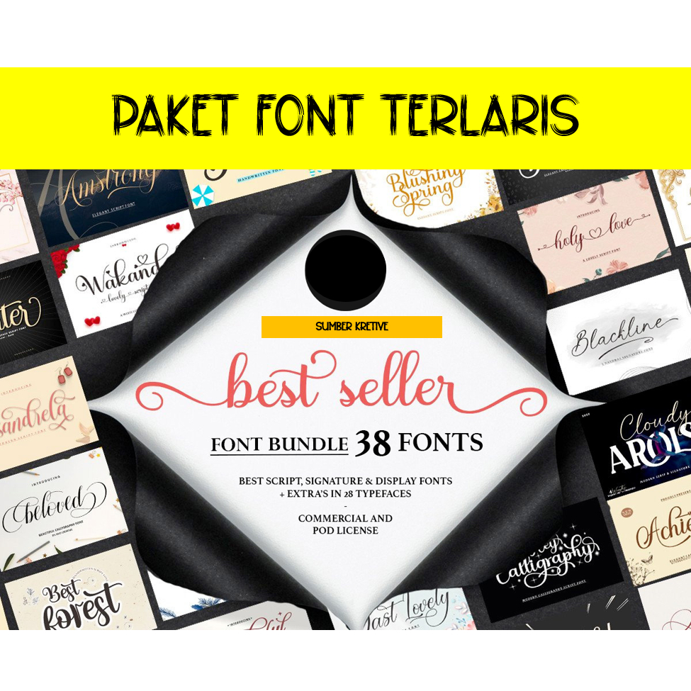 Jual Paket Font Terlaris (38 Fonts) | Shopee Indonesia