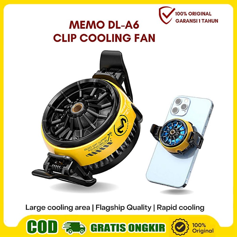 Jual Memo DLA6/RS3 Clip Phone Cooler Gaming Livestreaming Cooling Fan Mobile Radiator Kipas