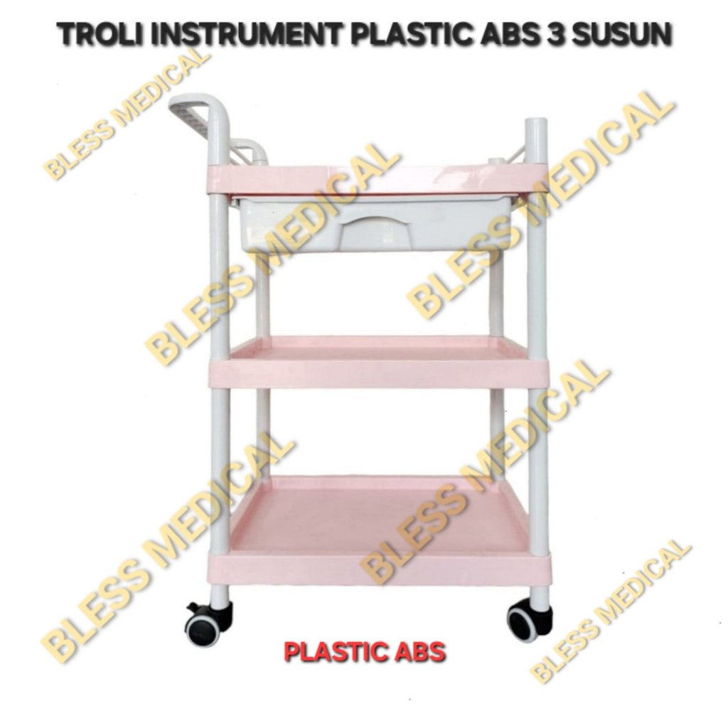 Jual Troli Instrument Premium Plastic ABS 3 Susun + Laci/Meja Instrumen ...