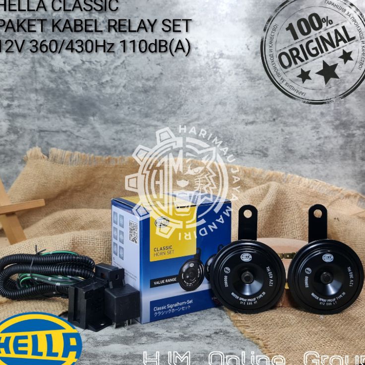 Jual Sale NIK KLAKSON HELLA CLASSIC HORN SET 12V CABLE RELAY SET HELLA ...