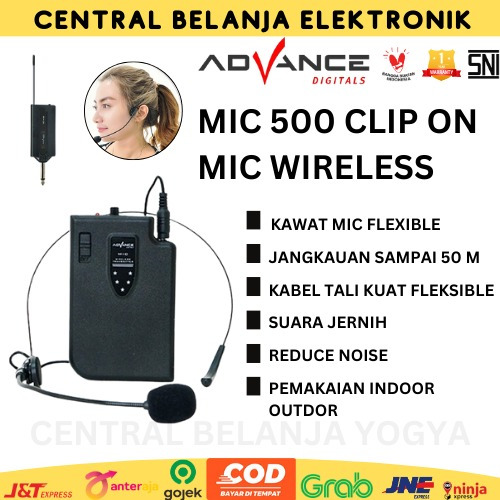 Jual MIC CLIP ON JARAK JAUH MICROPHONE BANDO MIC MC WIRELESS MIC 500 ...