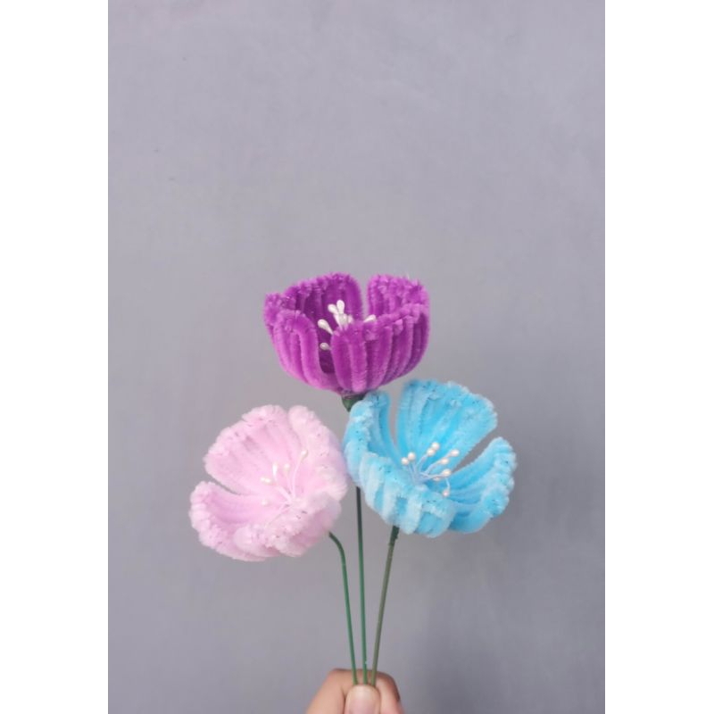 Jual Bunga Kawat Bulu | HARGA SATUAN | Pipe Cleaner Flower | Bunga ...