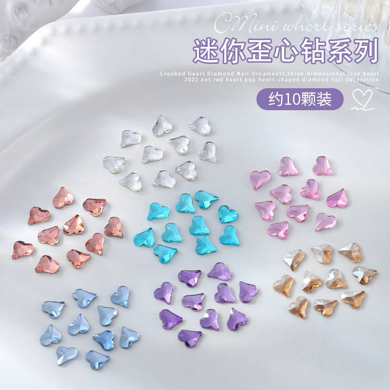 Jual LIMITPRETTY 10pcs Mini 3D Rinestone Cyrstal Diamond Heart / Love ...