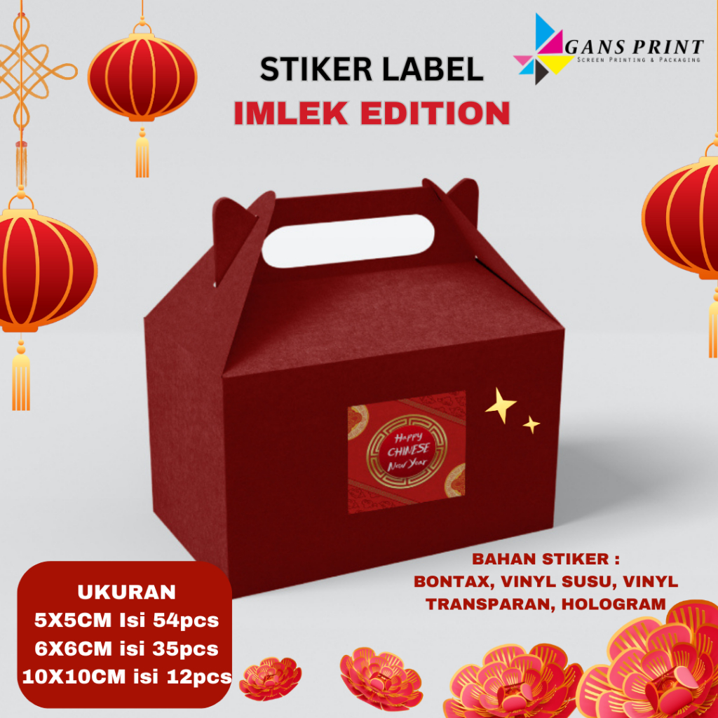 Jual Gansprint Id Stiker Label Imlek Kado Hari Raya Imlek Chinese