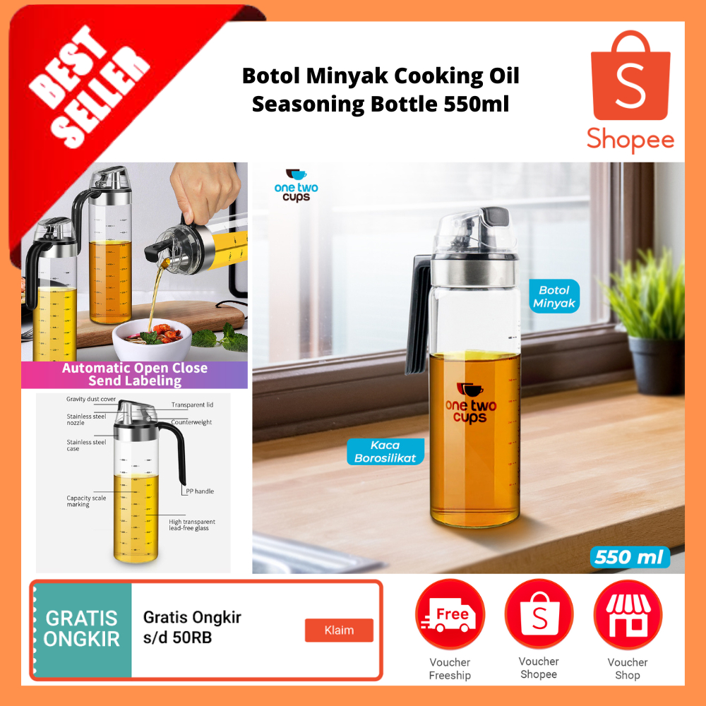Jual Botol Minyak Cooking Oil Seasoning Bottle 550ml / Botol Dispenser ...