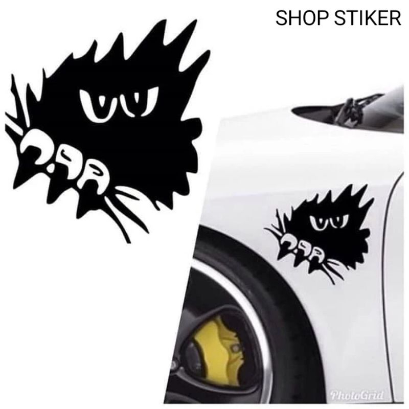 Jual Stiker mobil unik lucu cutting sticker monster scratch | Shopee ...
