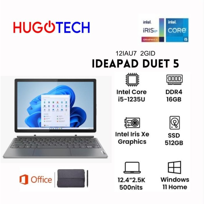 Jual Lenovo Ideapad Duet 5 12iau7 2gid I5 1235u 16gb 512gb Ssd 2 5k Ts W11 Shopee Indonesia