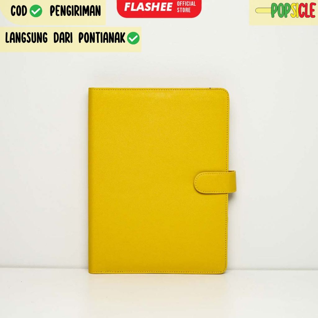 Jual Aesthetic Binder Flashee Kuliah A5 Polos 20 Ring Kuning Mustard