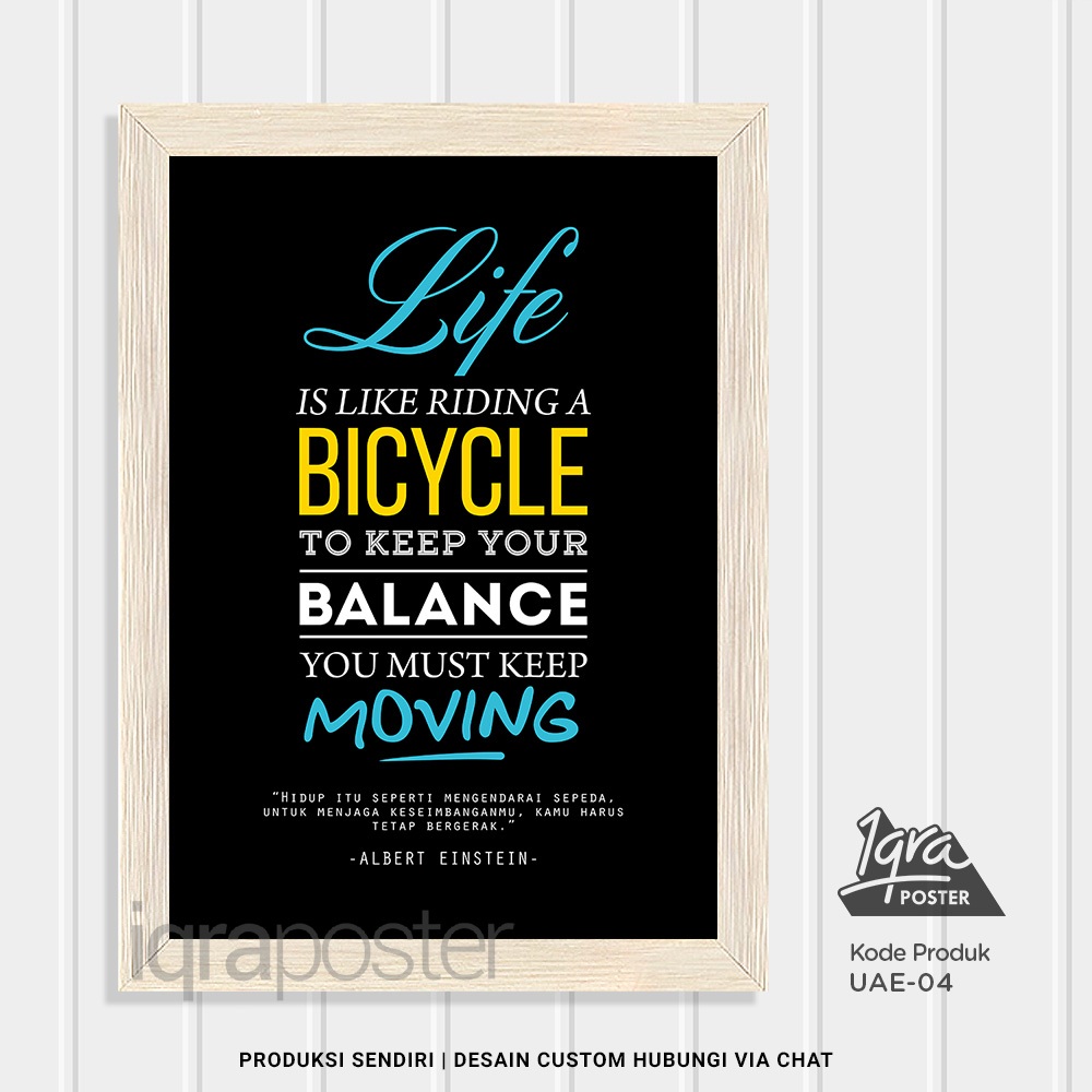 Jual Life is Like Riding Bicycle - Poster & Bingkai Motivasi Albert ...