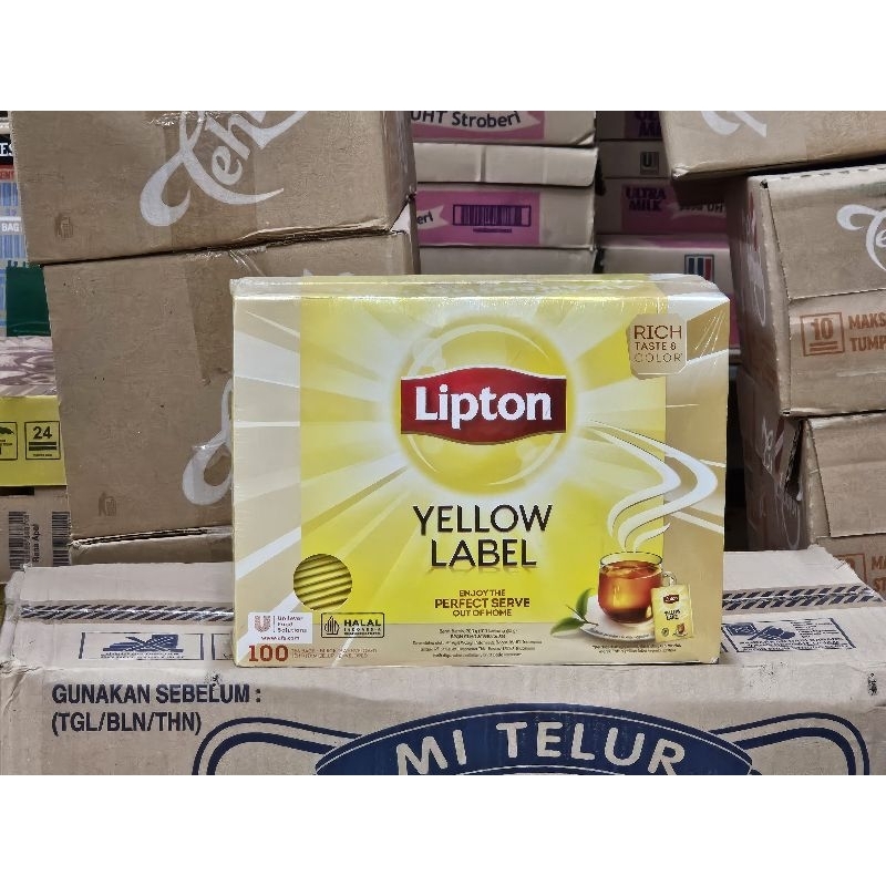 Jual ed 08.2025 BOX 100S LIPTON YELLOW LABEL BLACK TEA ISI 100