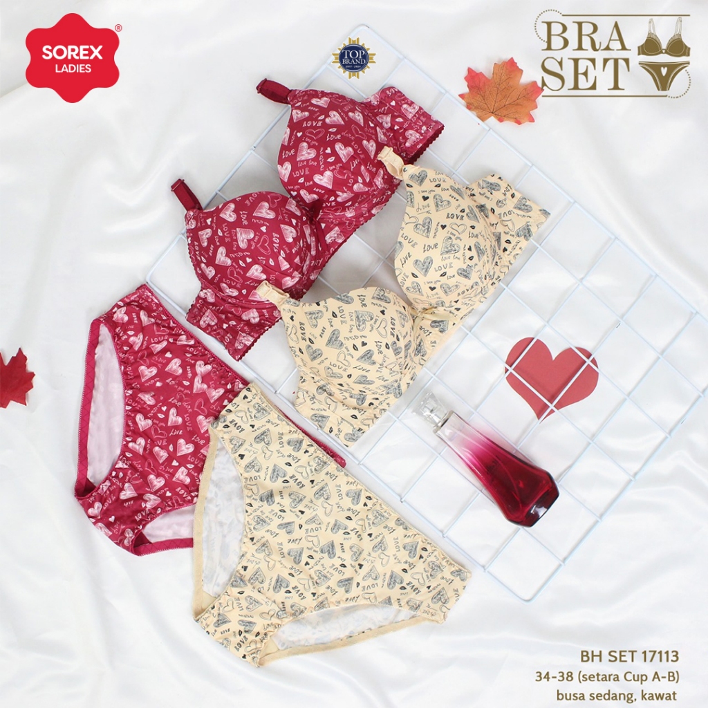 Jual Sorex Bra Set Busa Sedang Kawat Kait 3 Setara Cup A-B Cup ¾ CD ...