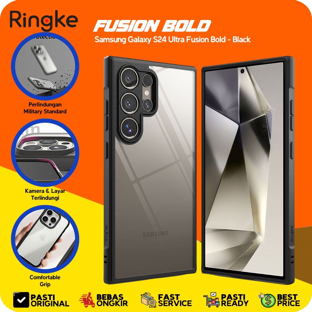 Jual Ringke Samsung S24 Ultra Fusion Bold Black Tahan Banting Tipis