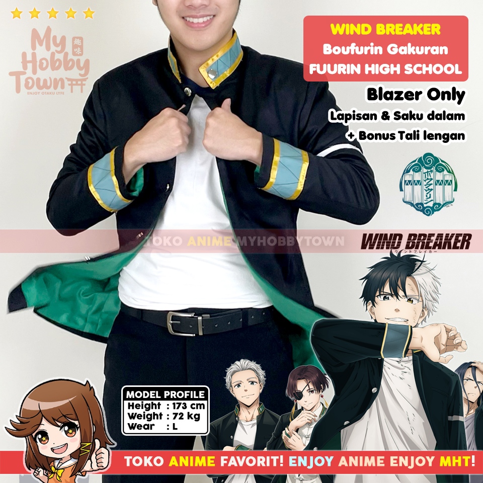 Jual Jaket Blazer Gakuran Wind Breaker : Furin High School Sakura ...