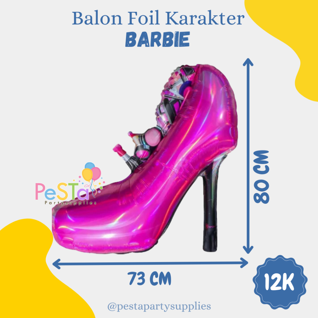 Jual Balon Foil Sepatu Barbie/Balon Foil Tema Barbie/Barbie Heels ...