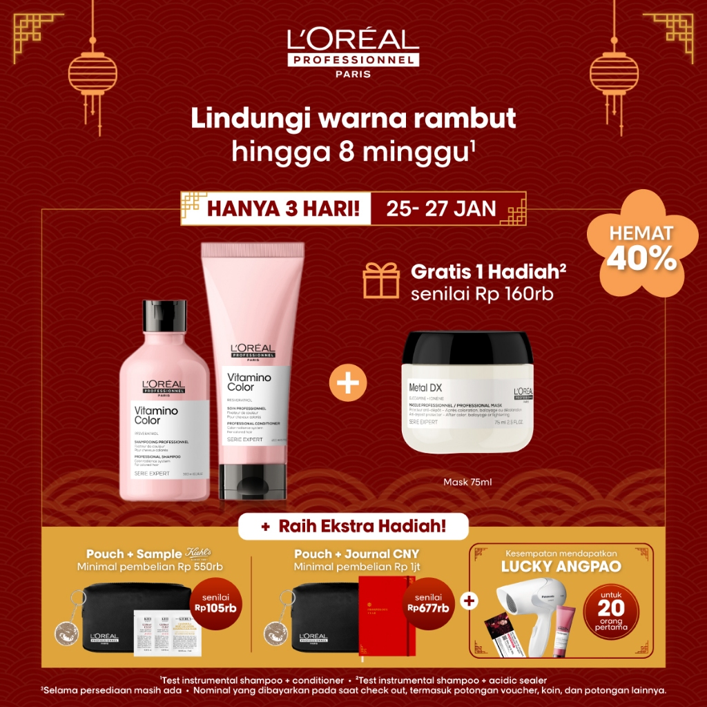 Jual Vitamino Color Shampoo + Conditioner Rambut Berwarna by L'Oreal