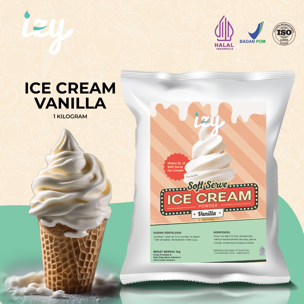 Jual Izy Soft Serve Ice Cream Powder Vanilla Premix Es Krim Vanila 1