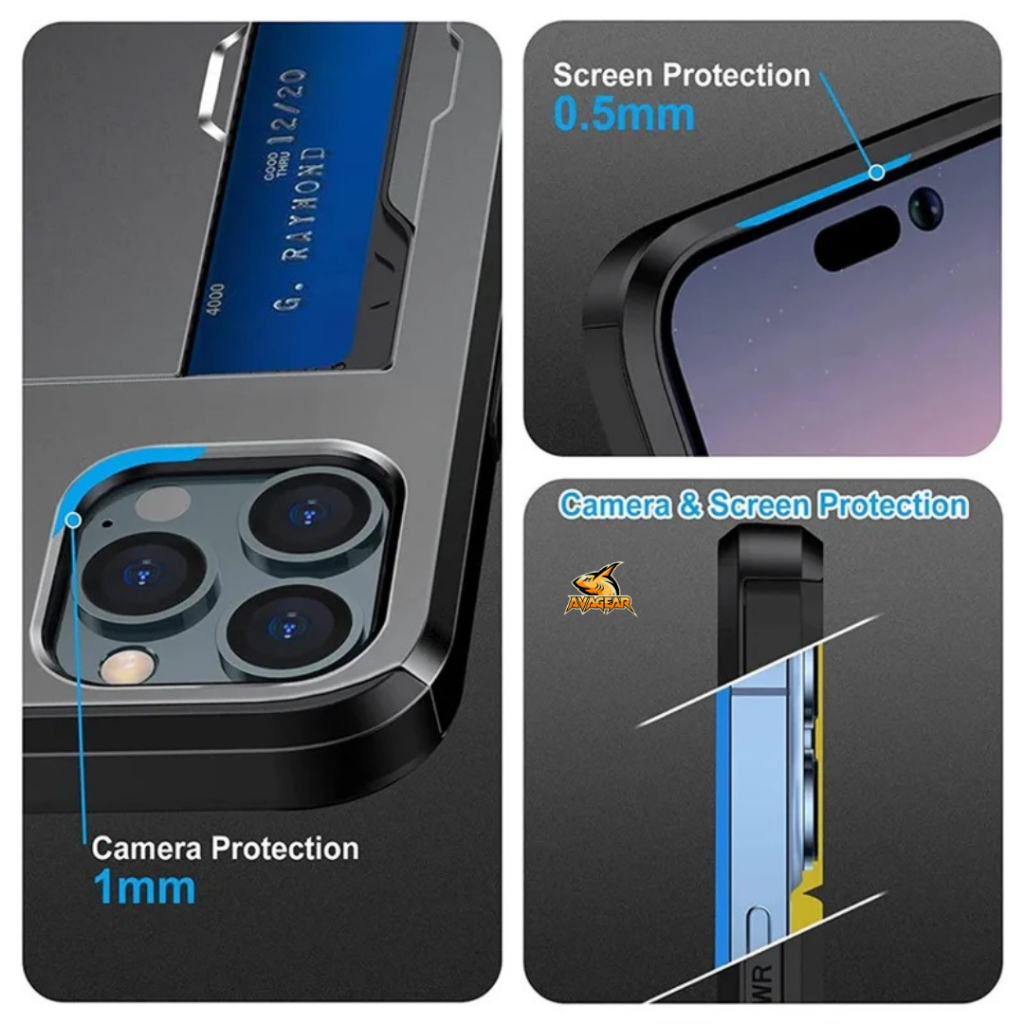 Jual AvaGear Wallet Case iPhone X-16 Pro Max Hidden Slot Sliding Card ...
