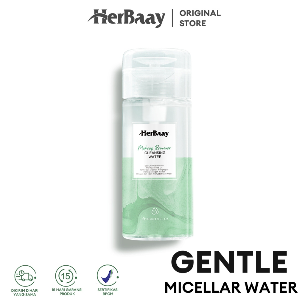 Jual HerBaay Makeup Micellar Water Gentle Make Up Remover Micellar