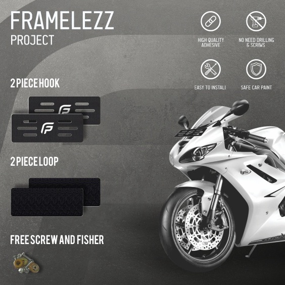 Jual Tempat Plat Nomor Motor License Frameless Plate Motor By Framelezz Project Set Depan