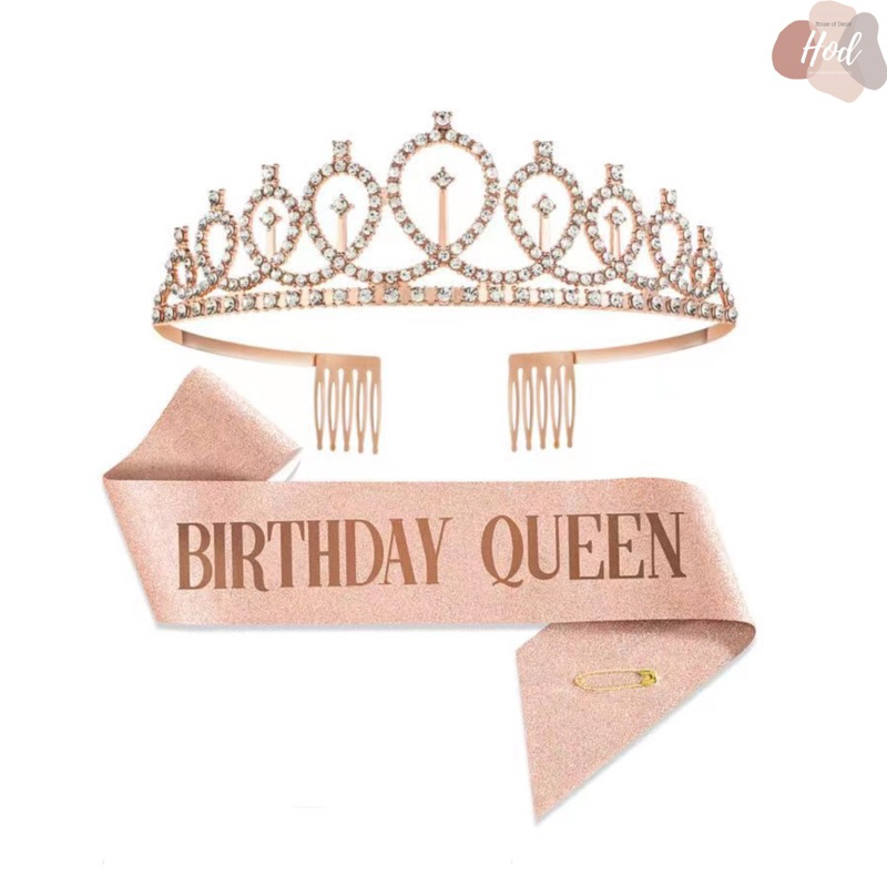 Jual 2pcs Set Selempang Dan Mahkota Ulang Tahun Birthday Sash And Crown