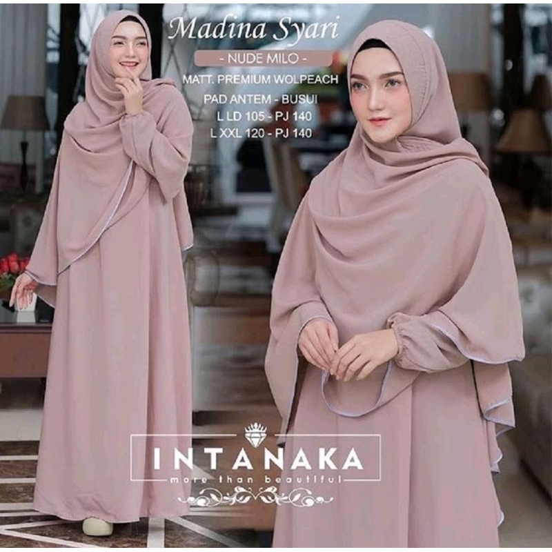 Jual Baju Gamis Muslim Madina Syari Set Hijab Dan Cadar Baju Lebaran