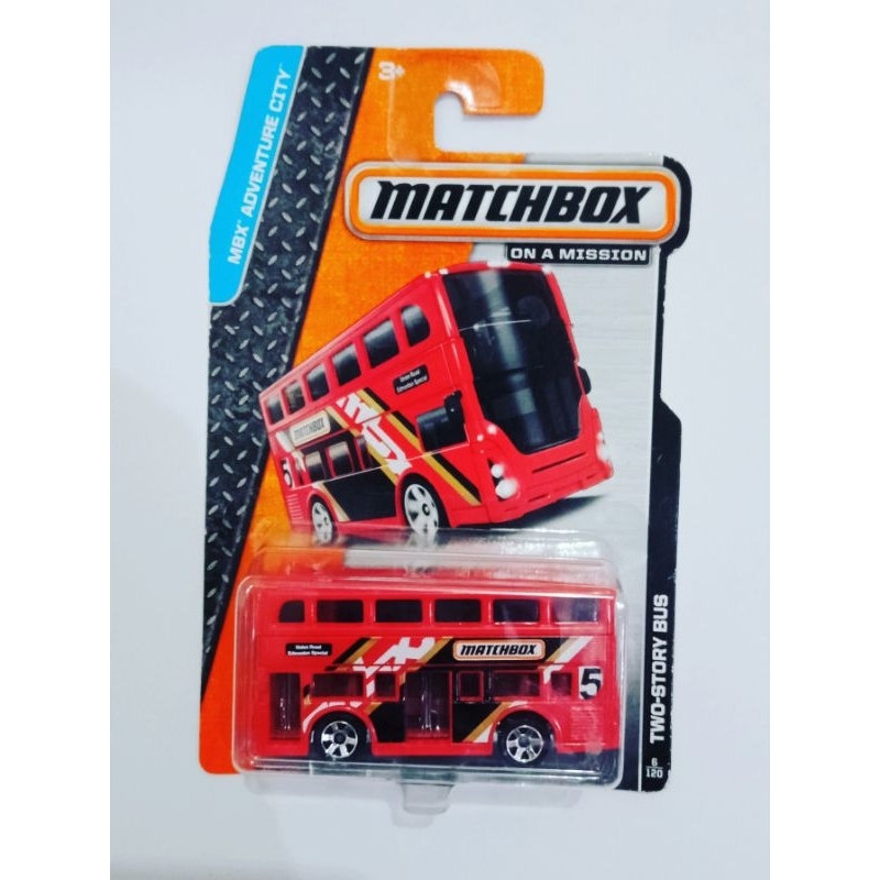 Matchbox Bus à Deux Étages – Adventure City – Échelle 1/120 – Miniature – Jouet De Collection – Dès 3 Ans