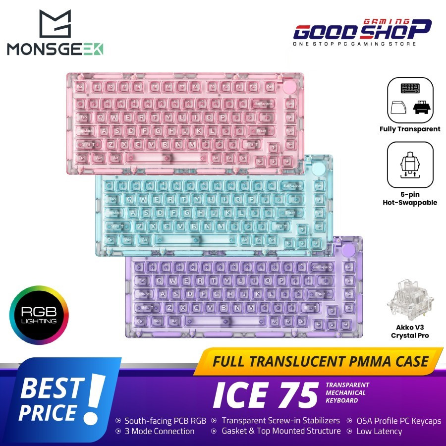 Jual Monsgeek ICE75 Hotswappable Mechanical Keyboard | Shopee Indonesia