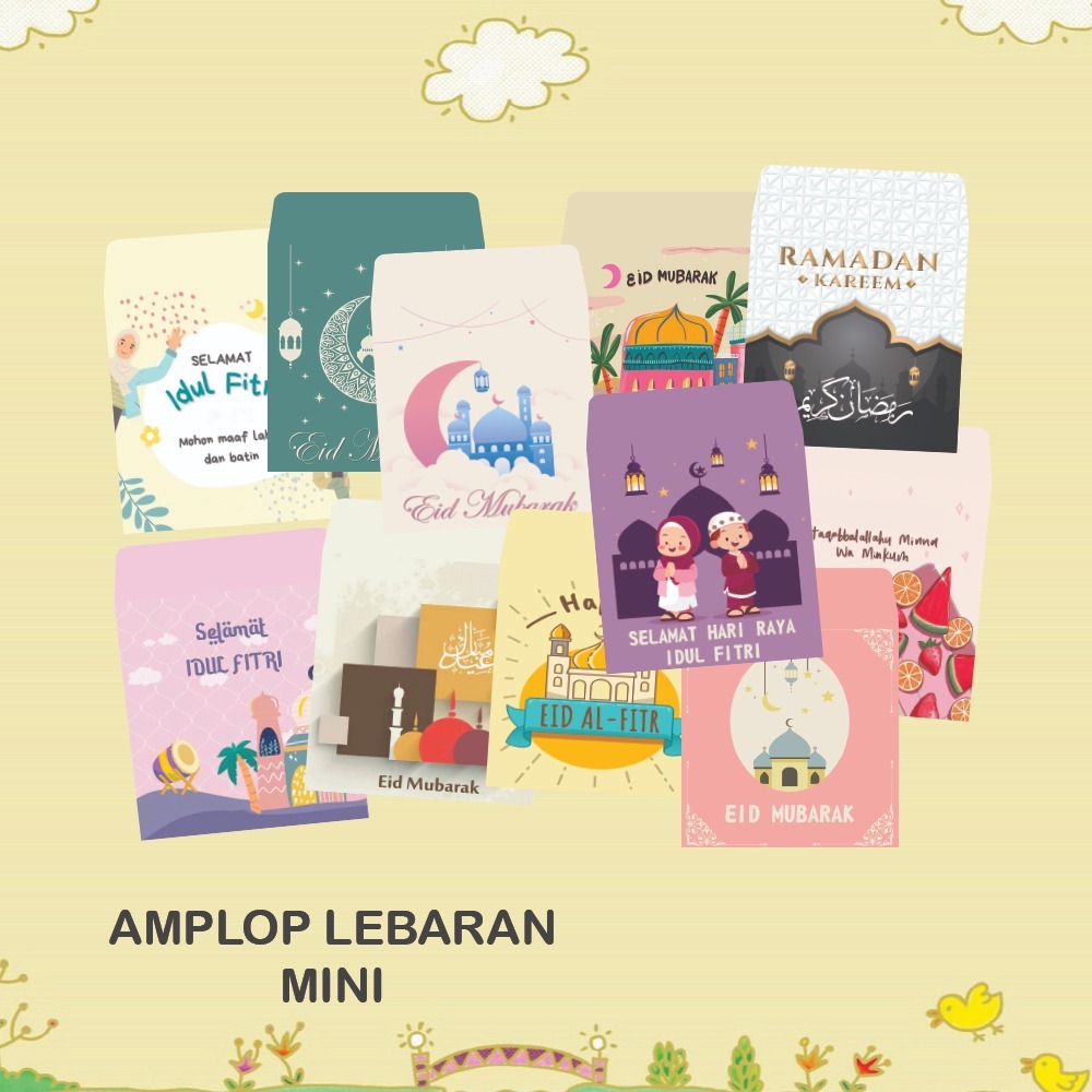 Jual 10 PCS AMPLOP LEBARAN MINI Eid Mubarak Ramdan Kareem Idul Fitri AMPLOP ANGPAO MINI