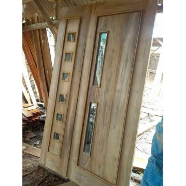 Jual Pintu Kuputarung Pintu Depan Kayu Jati Mahoni Sudah Lis Timbul