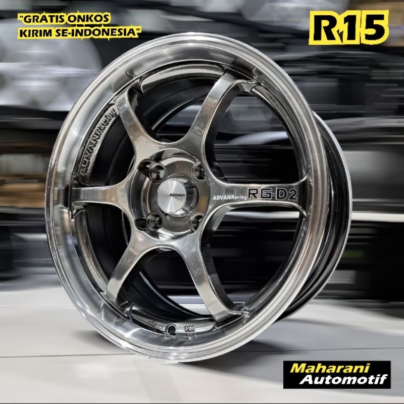 Jual Velg mobil racing advan RGD2 ring 15 ET 41 pcd 4x100 lebar 6,5 ...