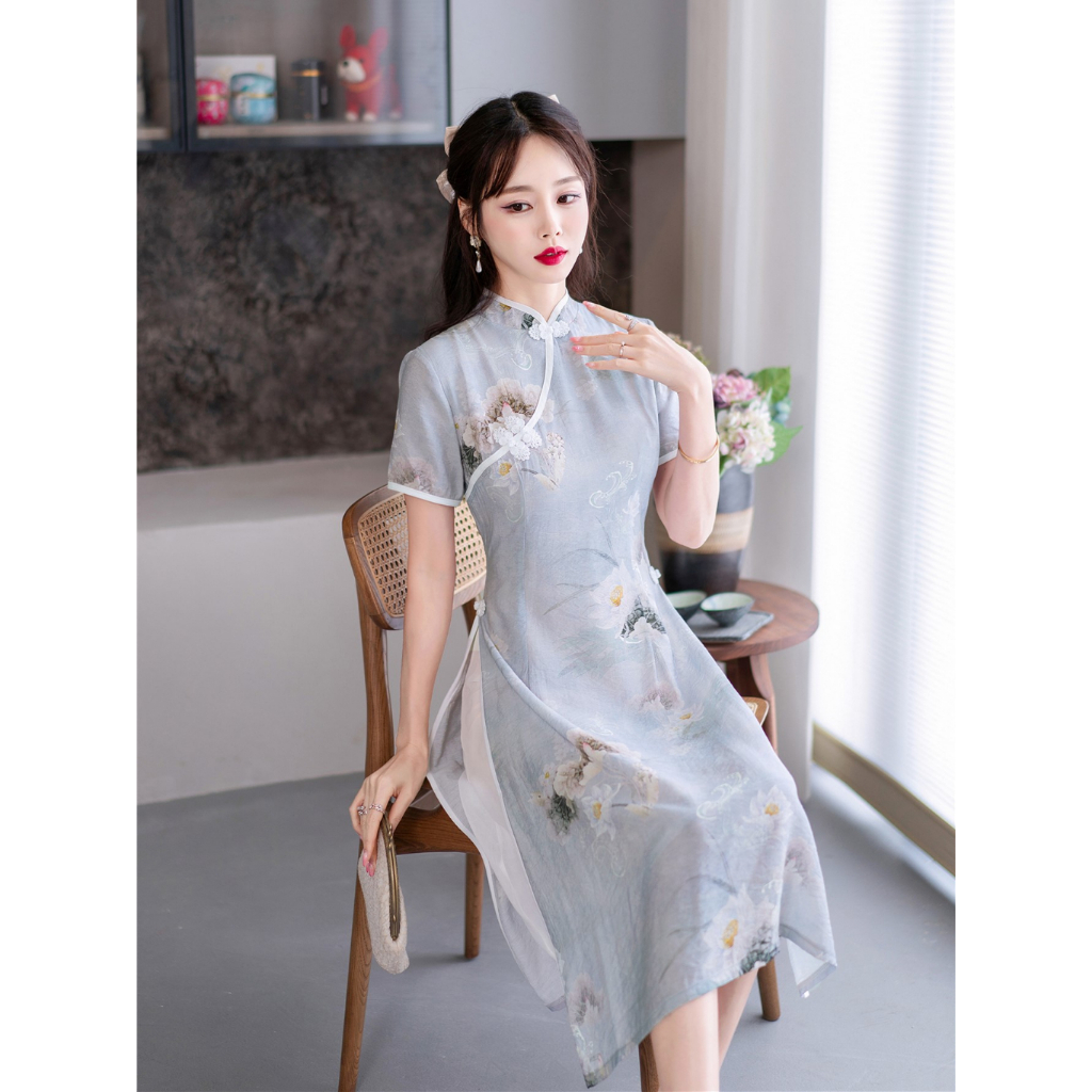 Jual Tianshun Elegant Modern Qipao New China Traditional Clothing ...