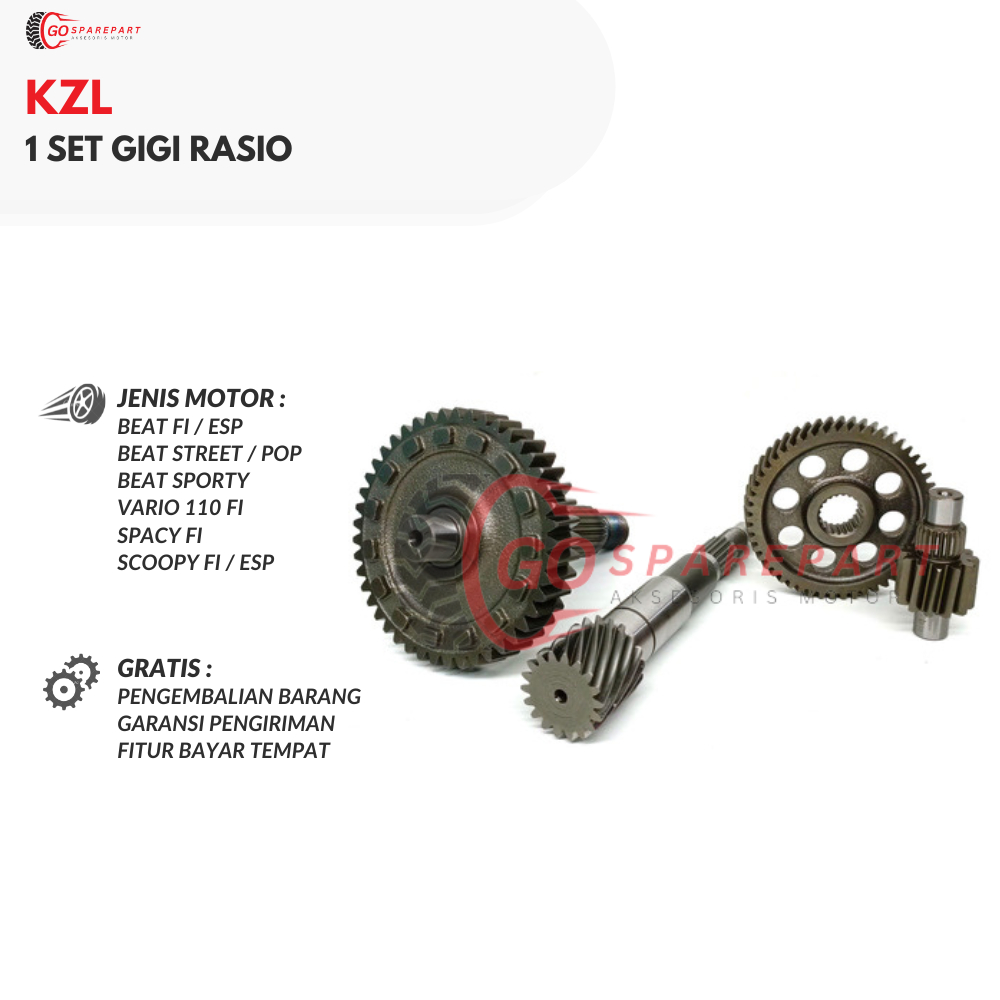 Jual (HONDA) 1 SET KOMPLIT GIGI RASIO BEAT FI KZL / AS PULLY BEAT ESP ...