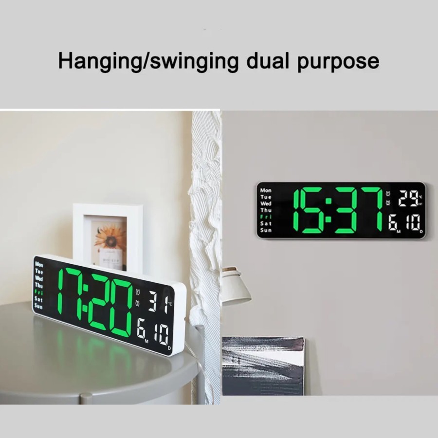 Jual Jam Dinding Meja Digital Alarm Timer Kalender Minimalis Clock ...