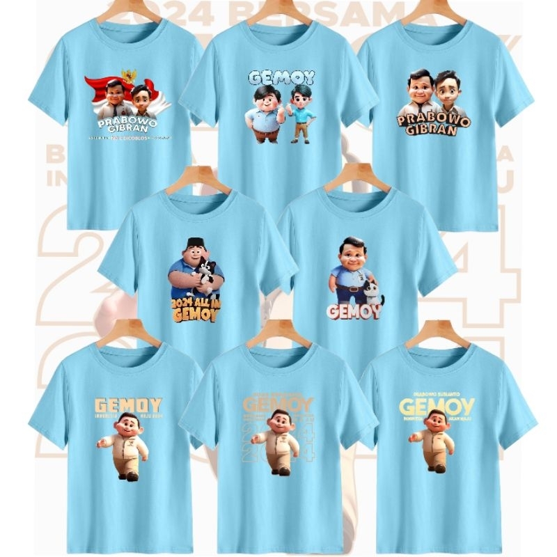 Jual A.S_STORE99 - Baju Kaos PRABOWO GEMOY 2024 - LENGAN PENDEK ANAK