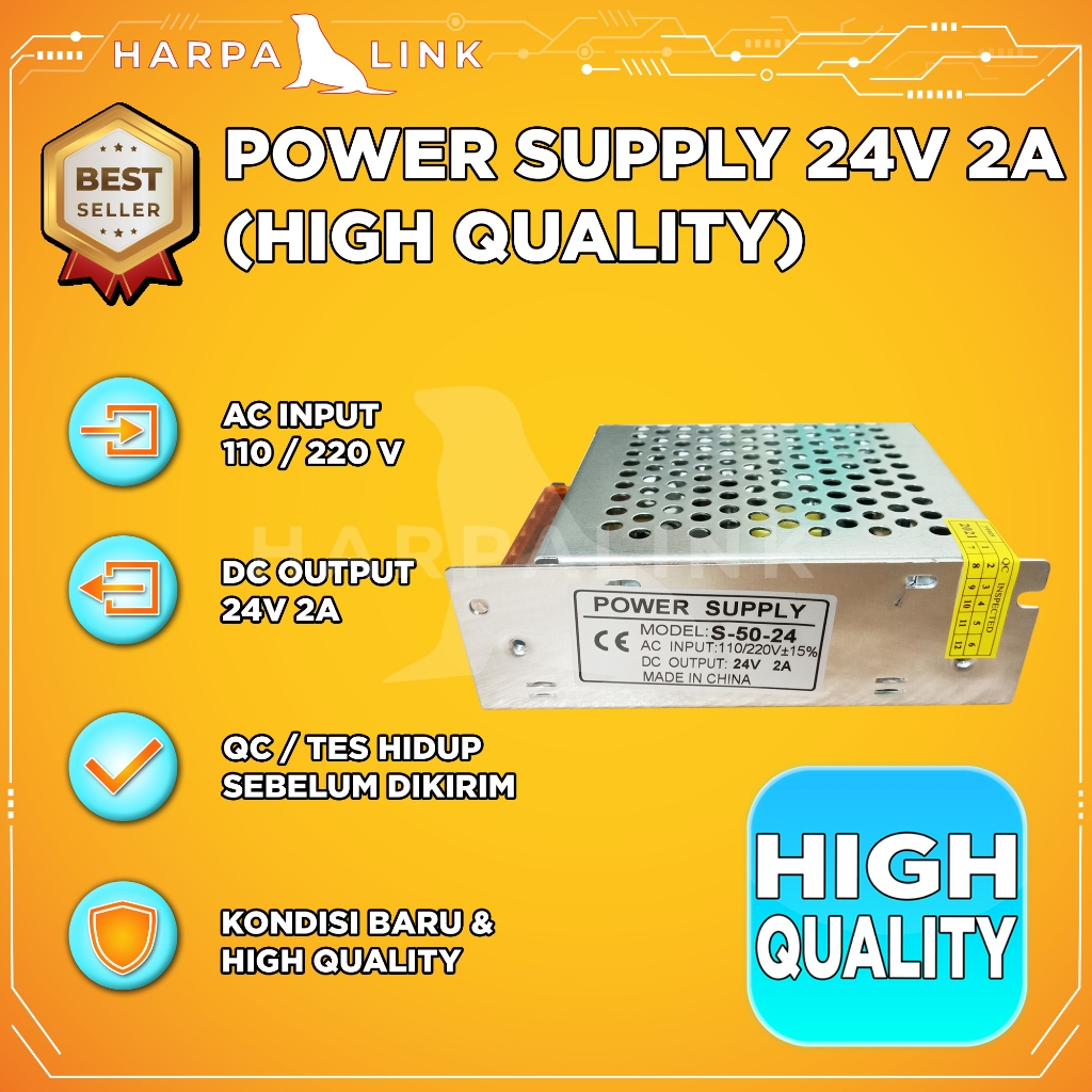 Jual Switching Power Supply PSU 24V 2A High Quality / Power Supply 24V ...