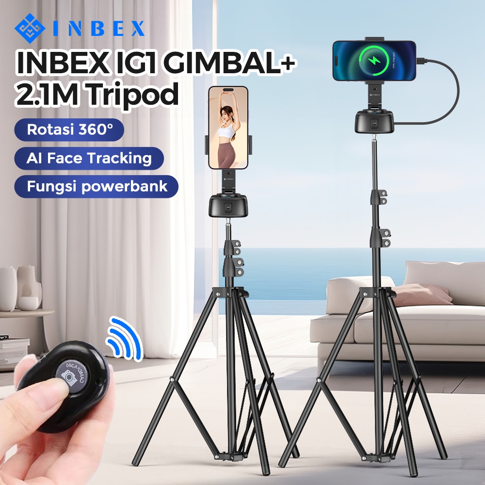Jual INBEX IG1 Triped Gimbal AI Face Tracking kit Auto 360° Dengan ...