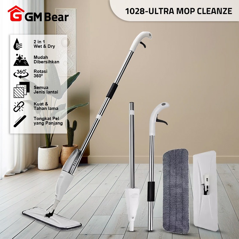 Jual Gm Bear Alat Pel Lantai Spray Mop Ultra Mop Cleanze White Microfiber Shopee Indonesia