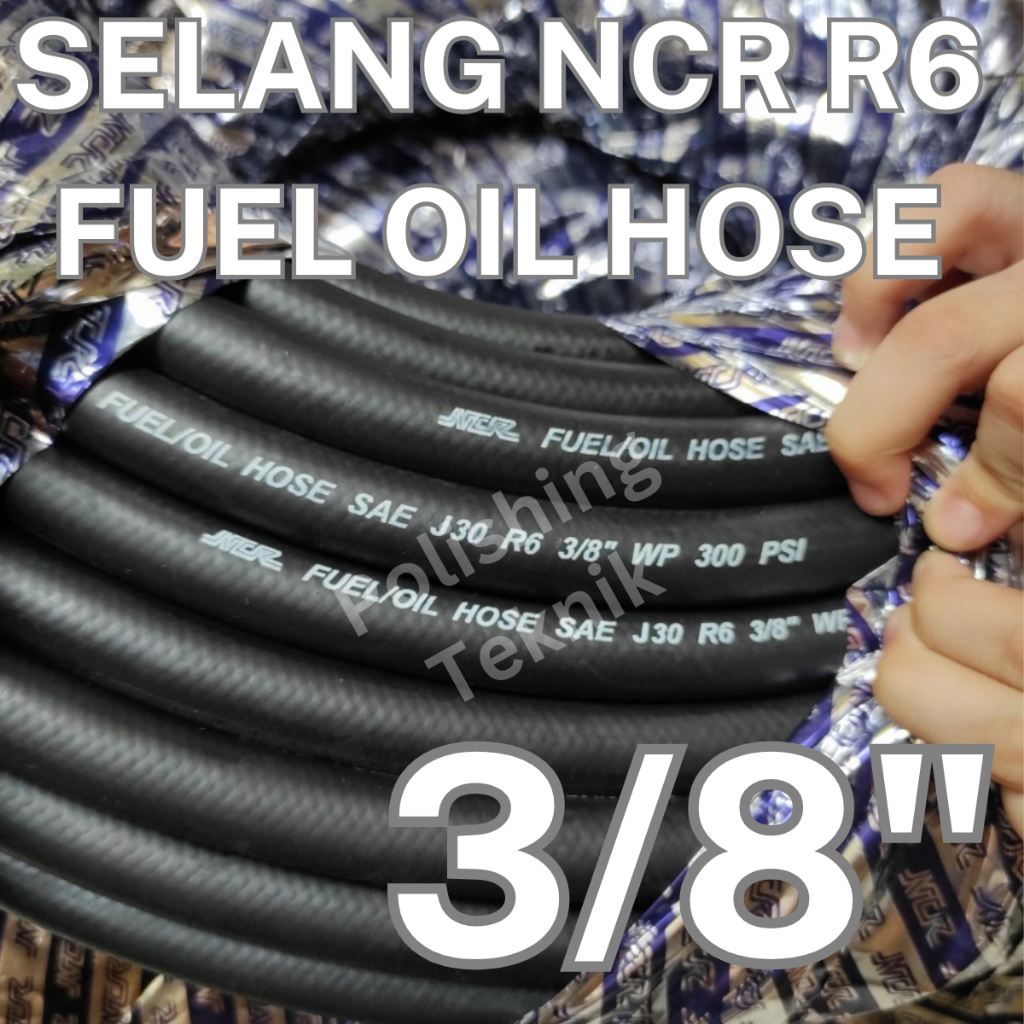 Jual Selang NCR R6 Fuel Oil Hose 3/8" Inch Bensin Solar Oil ID 9mm Per