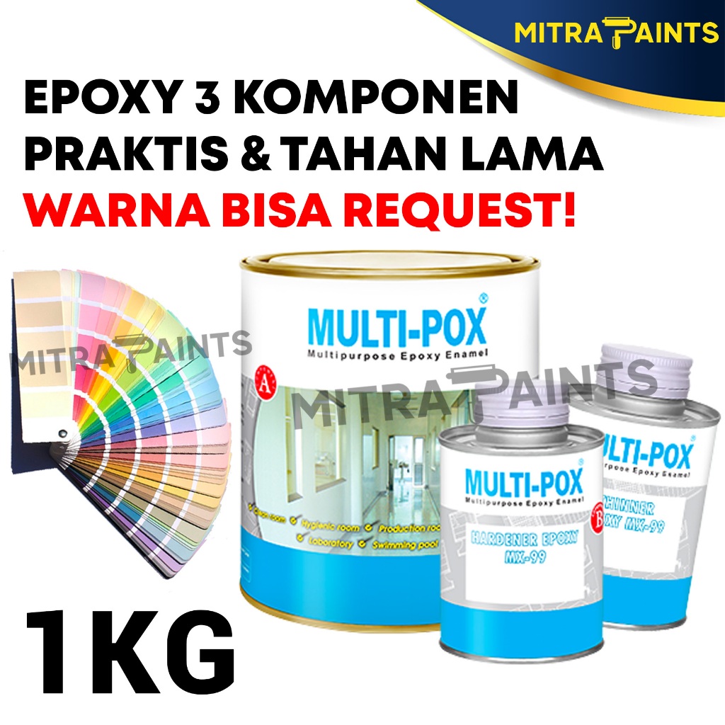 Jual Tahan Gesek Multipox Mx 99 Cat Epoxy 3 Komponen Propan Set 1 Liter Cat Lantai Tembok 4044