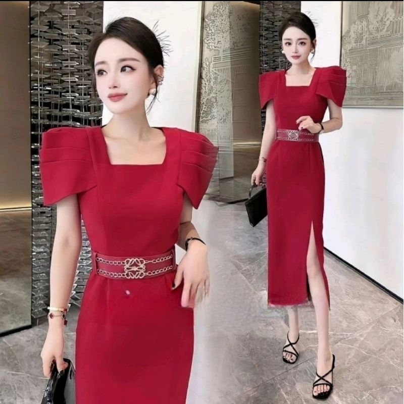 Jual maroon soft pink purple ungu violet merah dress basic simple polos ...