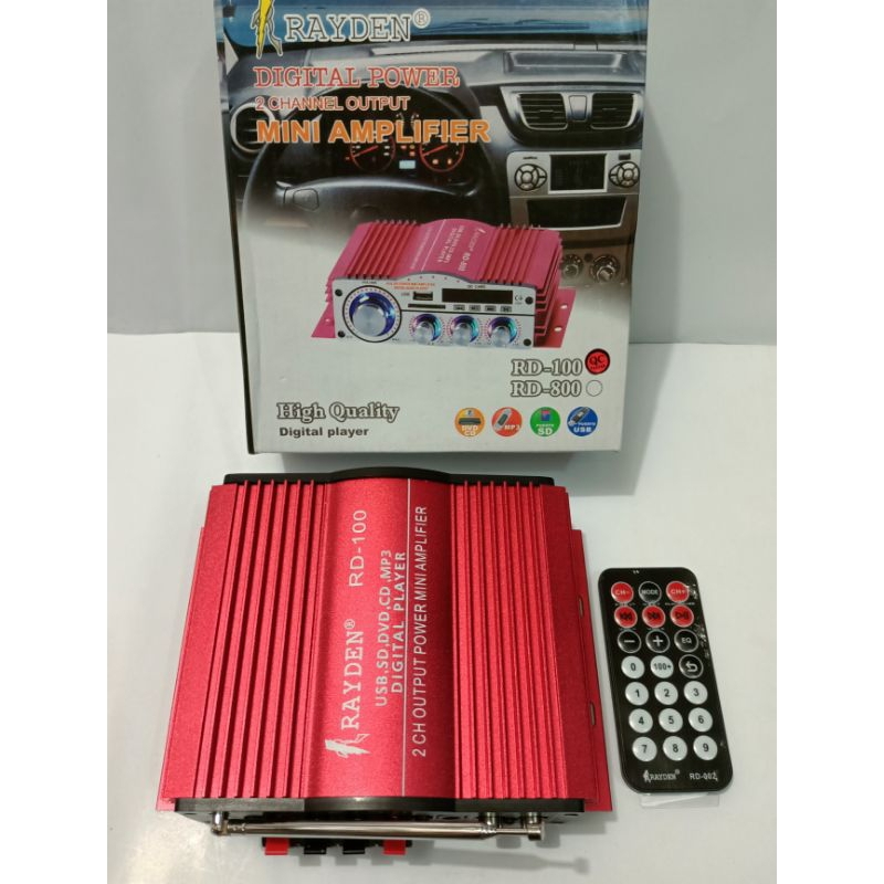 Jual power amplifier RAYDEN RD 100 power mini USB, SD card,MP3, radio ...